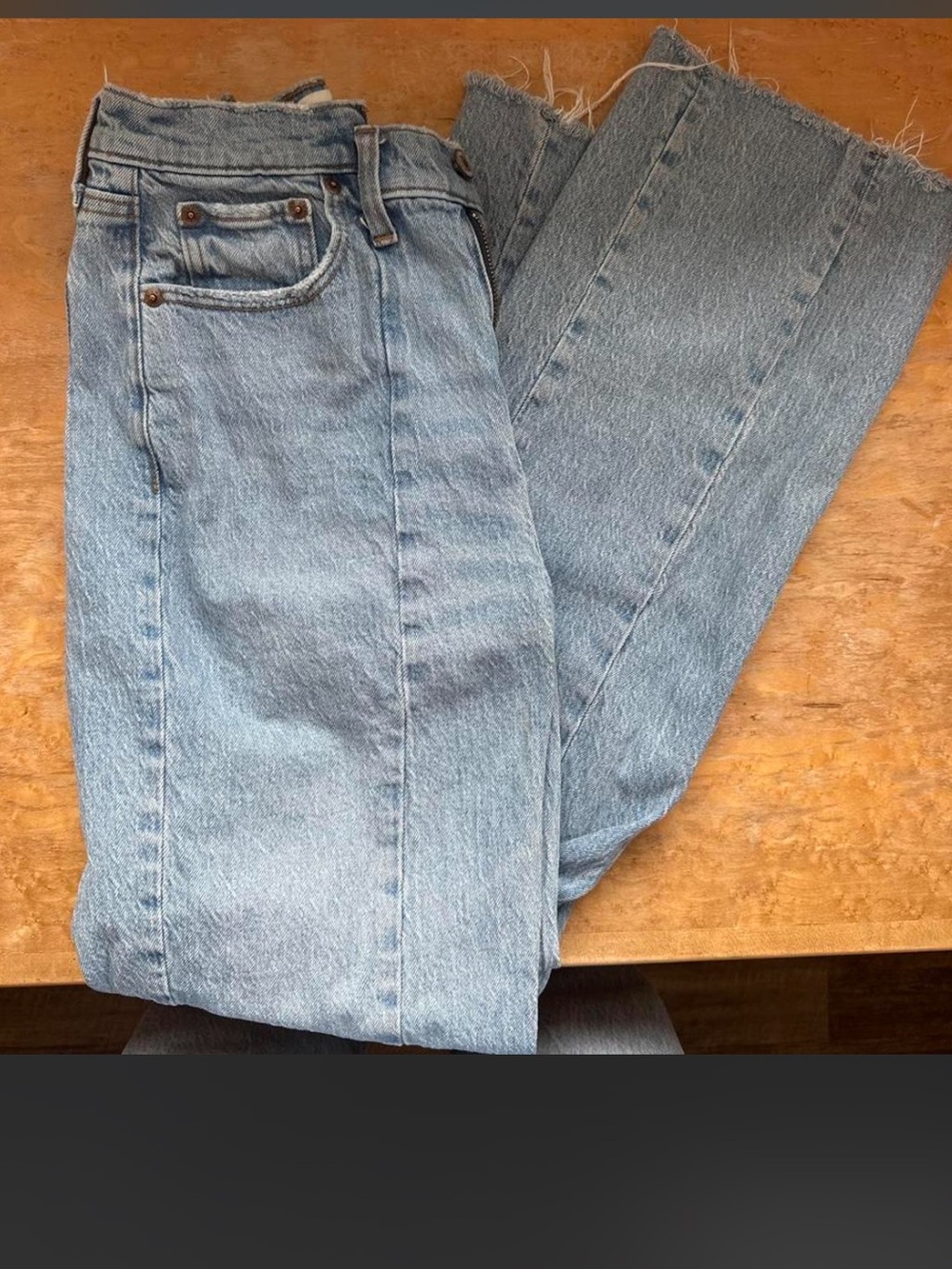Abercrombie & Fitch Light Blue High-Rise Straight Jeans